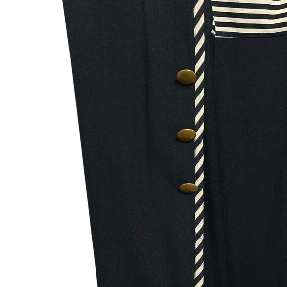 Vintage Perceptions Black and White Striped Mini Dress Attached Cardigan Cover - Picture 3 of 6